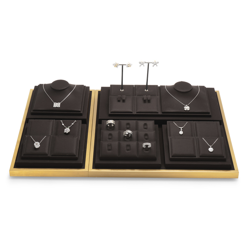 FANXI Jewelry Display Set For Bracelet Necklace Ring Exhibitor Organizer Holder Custom Leather Jewelry Display