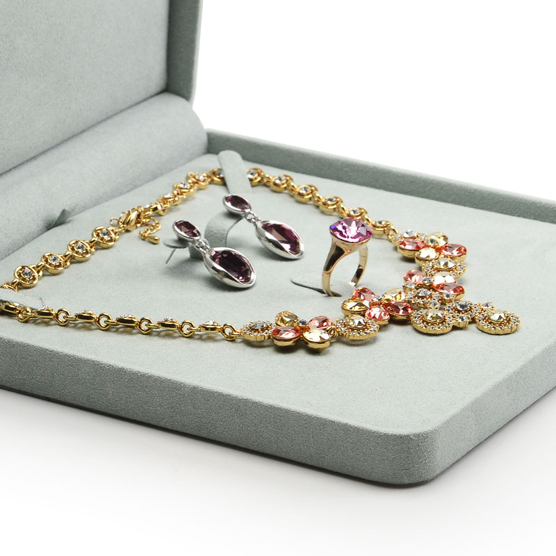 FANXI Wholesale Luxury Microfiber Custom Color And Custom Logo Jewelry Packing Wedding Ring Box