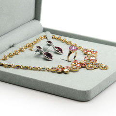 FANXI Wholesale Luxury Microfiber Custom Color And Custom Logo Jewelry Packing Wedding Ring Box