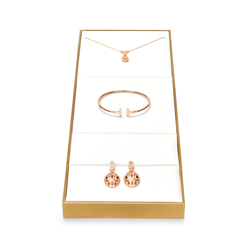 FANXI Newest Arrival High End PU Leather Modern Luxury Jewelry Display Set for Jewellery Counter