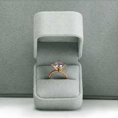 FANXI Wholesale Luxury Microfiber Custom Color And Custom Logo Jewelry Packing Wedding Ring Box