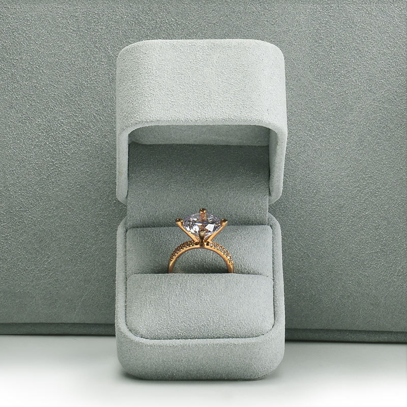 FANXI Wholesale Luxury Microfiber Custom Color And Custom Logo Jewelry Packing Wedding Ring Box