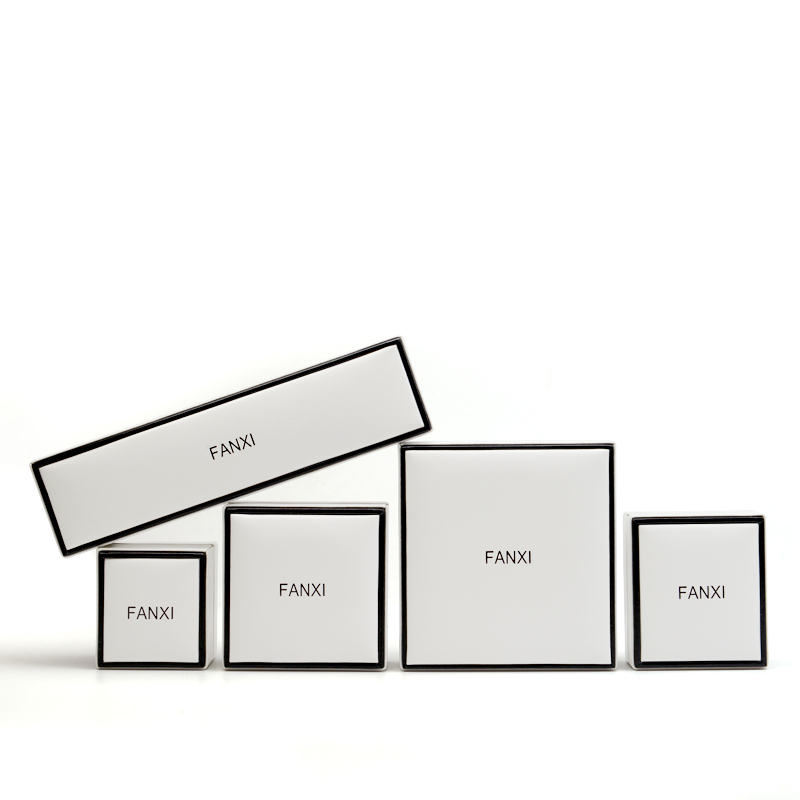 FANXI factory White Green pu leather Jewellery Gift Boxes With Velvet For Ring Necklace Bracelet Packaging Custom Jewelry Box