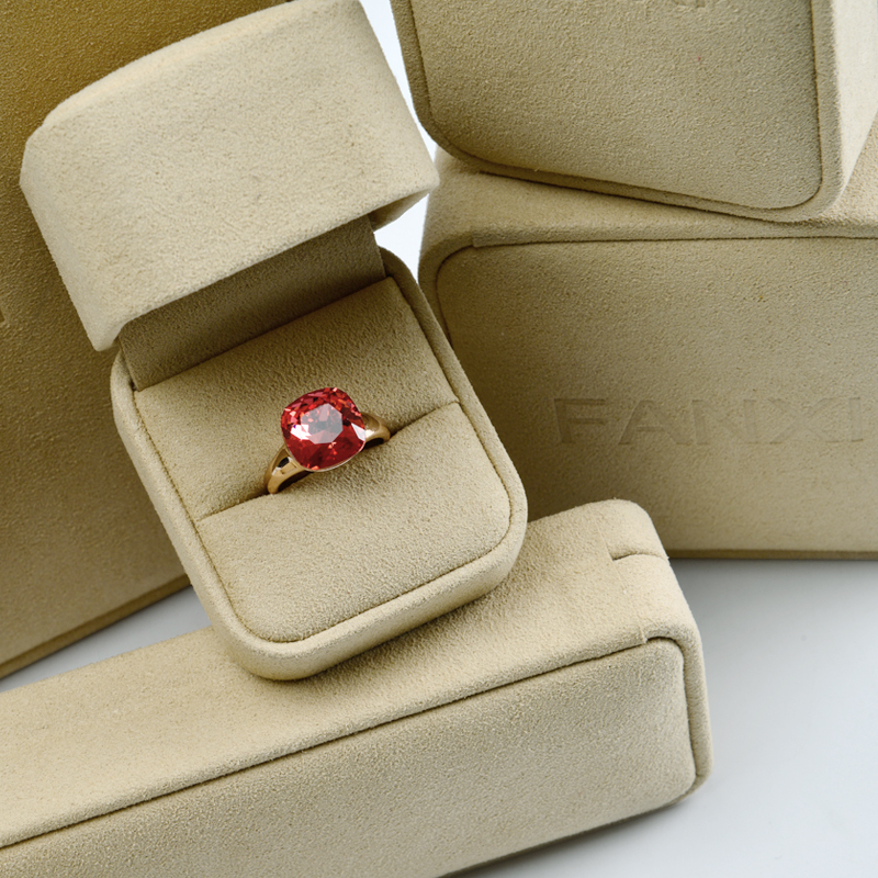 FANXI wholesale custom logo high-end jewelry packing boxes with microfiber for ring earring bangle necklace jewelry box