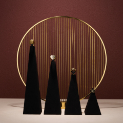 FANXI Newest Lanuched Ring Display Stand Black Microfiber High End Simple Ring Holder for Jewelry Stores