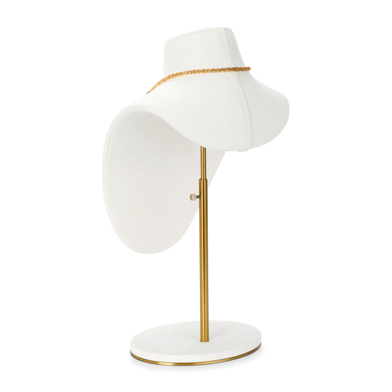 Fanxi New Arrival Luxury Jewelry Display Stands Metal Rack With Cream Microfiber For Ring Earring Pendant Necklace Showcase Set