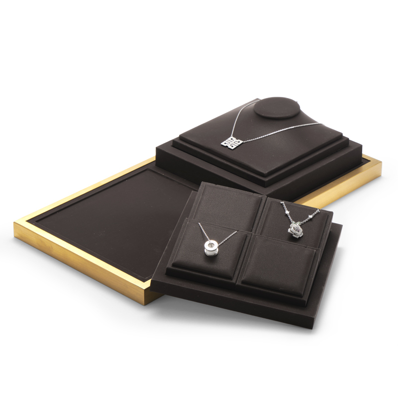 FANXI Jewelry Display Set For Bracelet Necklace Ring Exhibitor Organizer Holder Custom Leather Jewelry Display