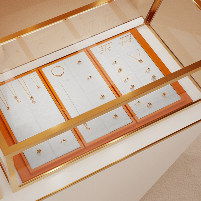 Fanxi New Arrival High End White Jewelry Display Set For Earring Ring Pendant Jewelry Stand With Custom Logo