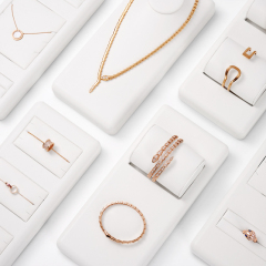 Fanxi New Arrival White Luxury Jewelry Display Cabinet For Ring Earring Long Chain Necklace Pendant Jewelry Display Sets