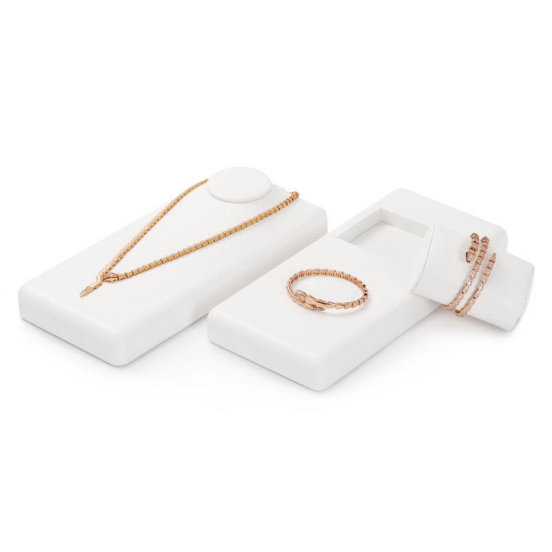 Fanxi New Arrival White Luxury Jewelry Display Cabinet For Ring Earring Long Chain Necklace Pendant Jewelry Display Sets