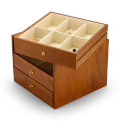 Fanxi New Arrival High Quality Wood Box Luxury Wooden Ring Box Walnut Microfiber Jewelry Boxes Hold The Jewellery