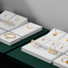 Factory Directly Sales Muntifuction Counter Jewellery Stands Jewelry Display Set With Luxury Green PU Leather