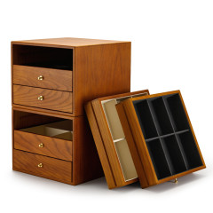 Fanxi New Arrival High Quality Wood Box Luxury Wooden Ring Box Walnut Microfiber Jewelry Boxes Hold The Jewellery
