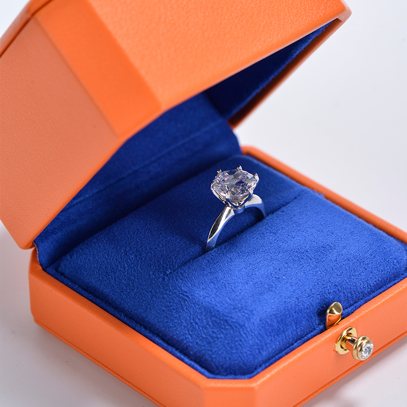Octagonal Shape New Custom Logo Jewelry Box PU Leather Luxury Ring Box