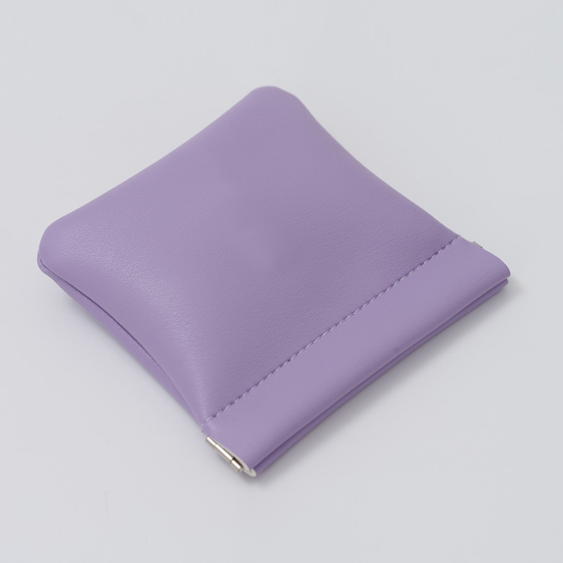 Fanxi Custom Cute Light Purple PU Leather Jewelry Pouch For Makeup Ring Earring Pendant Package Jewelry Coin Pouch