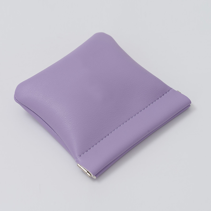 Fanxi Custom Cute Light Purple PU Leather Jewelry Pouch For Makeup Ring Earring Pendant Package Jewelry Coin Pouch