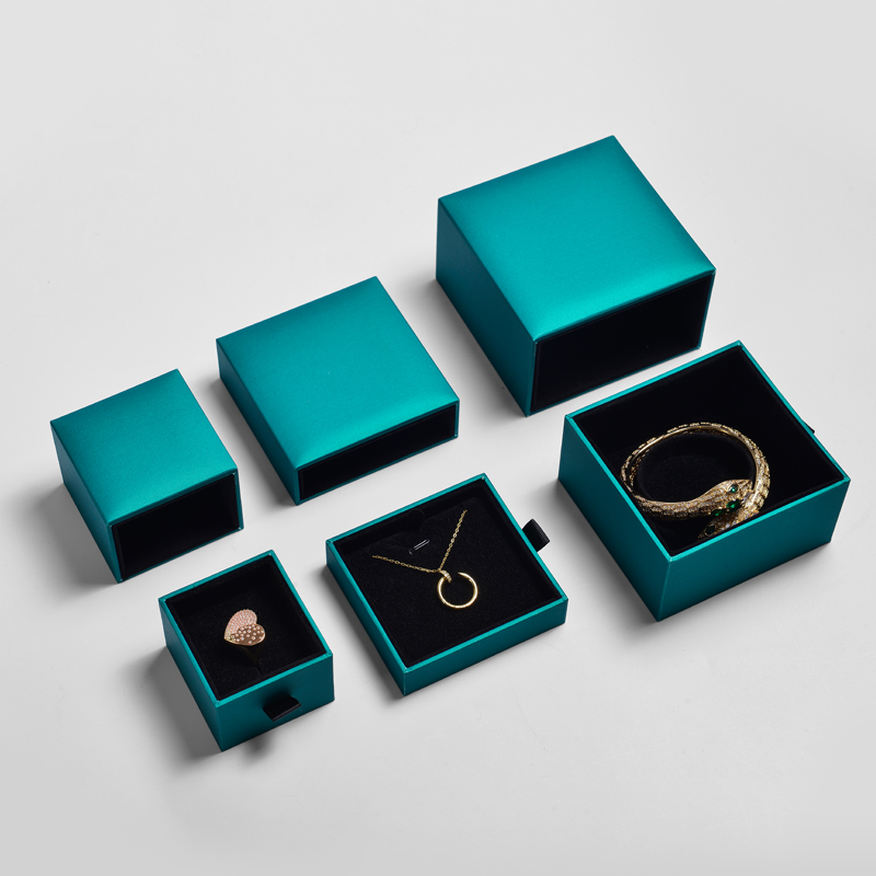 FANXI China Manufacturer Fancy Leatherette Paper Gift Drawer Packaging Boxes Exhibitor Plastic Jewelry Box
