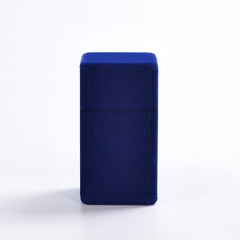 FANXI Luxury Deep Blue Velvet High Ring Box Jewelry Packaging Earrings Bangle Ring Gift Boxes Jewelry Package