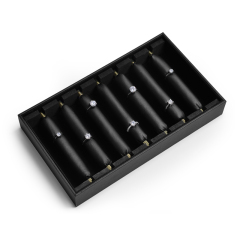 FANXI Classic Black Ring Display Packaging Box with Window For Jewelry Store With Custom Logo