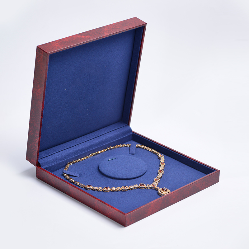 FANXI Retro Luxury Red Necklace Box High Quailty Leatherette Paper Jewelry Box With Custom Logo