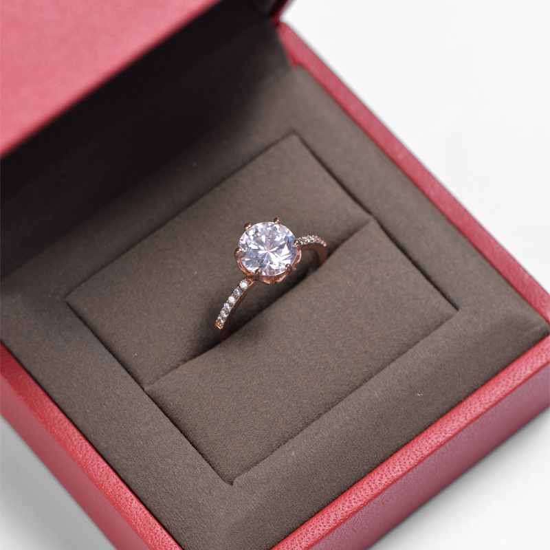 Fanxi Custom Logo Luxury Jewelry Box Red Leatherette Paper Ring Package For Ring Earring Necklace Packaging Boxes