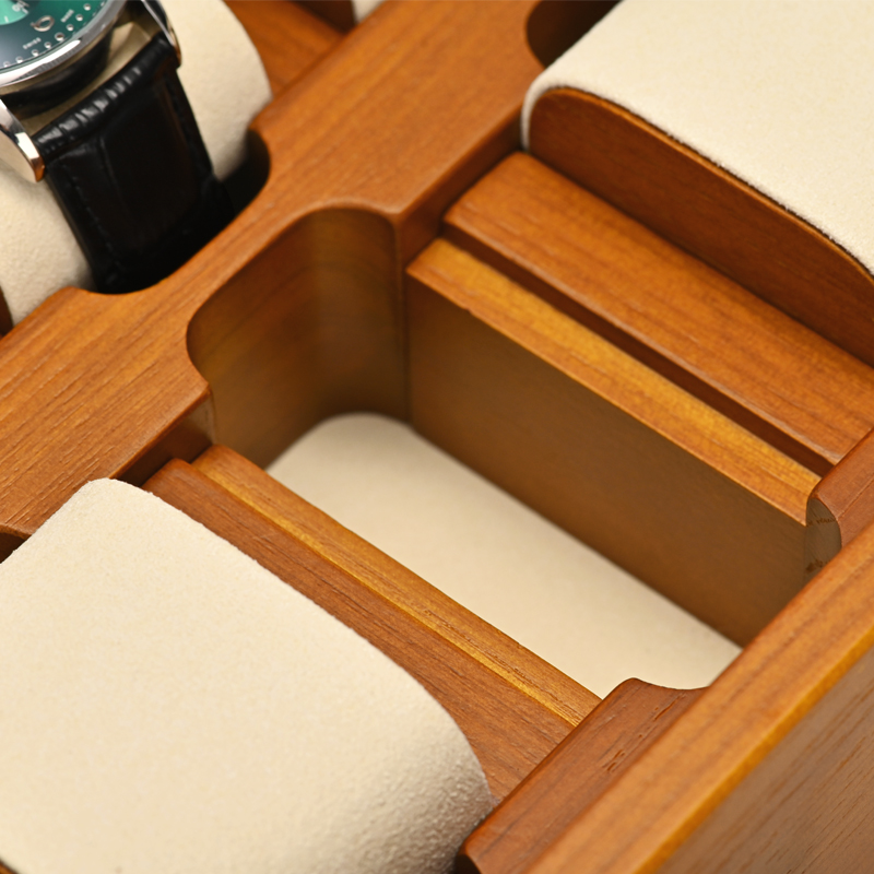 FANXI Custom OEM Jewelry Display Case For 10 Bangle Bracelet Showcase Solid Wood Watch Jewelry Case