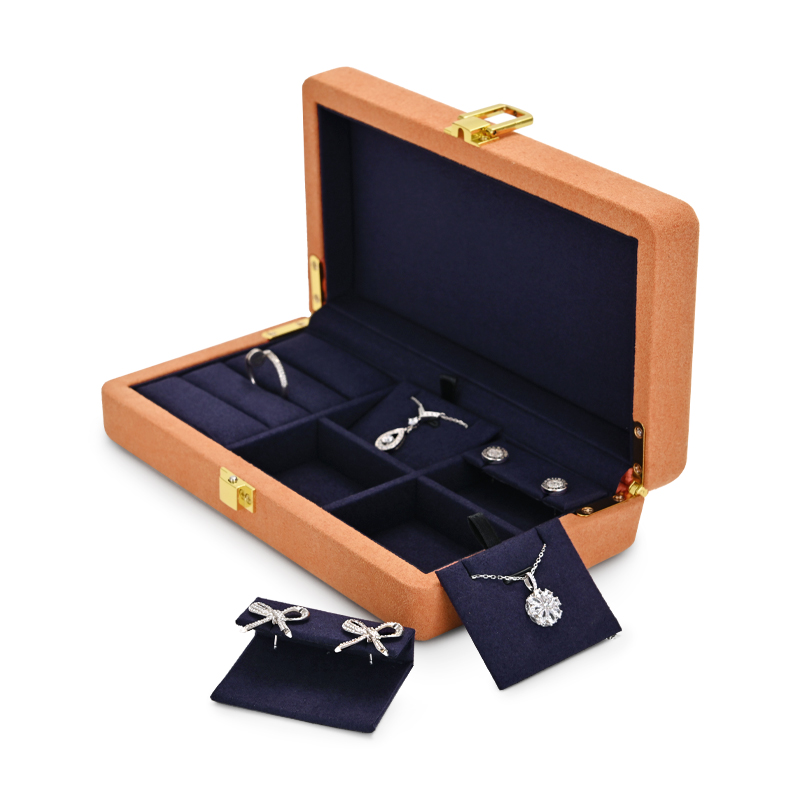 FANXI Custom Microfiber Travel Jewelry Cases For Ring Earring Pandent Display High End Luxury Storage Case