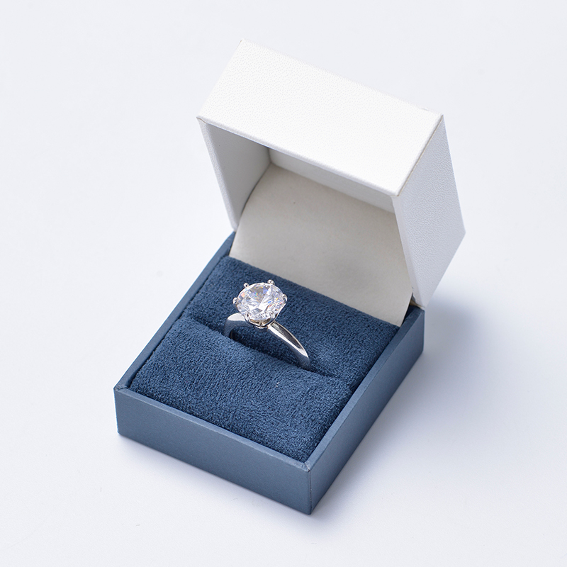 FANXI New Custom 2 Colors Jewelry Display Box Elegant Leatherette Paper Ring Diamond Box