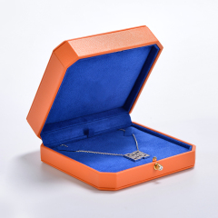 New Arrival 2023 Octagonal Shape PU Leather Necklace Box Custom Jewelry Packaging Box