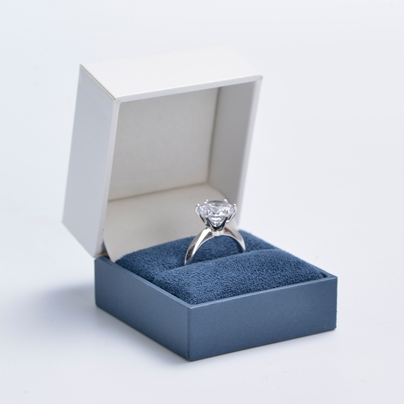 FANXI New Custom 2 Colors Jewelry Display Box Elegant Leatherette Paper Ring Diamond Box