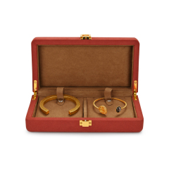 FANXI China Wholesale New Luxury Velvet Microfiber Jewellery Set Case with Golden Lock Ring Necklace Boxes Orange Jewelry Package