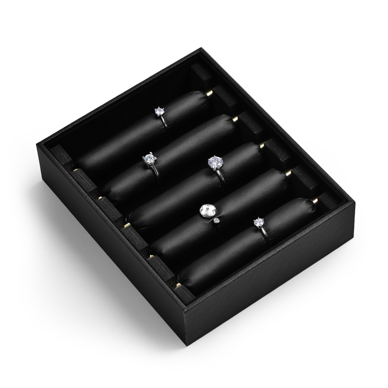 FANXI Classic Black Ring Display Packaging Box For Jewelry Offline Store With Custom Logo