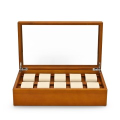 FANXI Custom OEM Jewelry Display Case For 10 Bangle Bracelet Showcase Solid Wood Watch Jewelry Case
