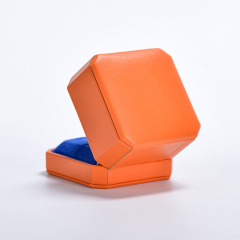 Octagonal Shape New Custom Logo Jewelry Box PU Leather Luxury Ring Box