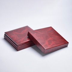 FANXI Retro Luxury Red Necklace Box High Quailty Leatherette Paper Jewelry Box With Custom Logo