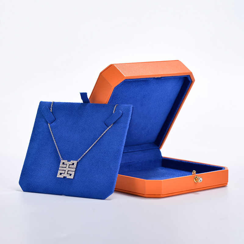 New Arrival 2023 Octagonal Shape PU Leather Necklace Box Custom Jewelry Packaging Box