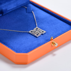 New Arrival 2023 Octagonal Shape PU Leather Necklace Box Custom Jewelry Packaging Box