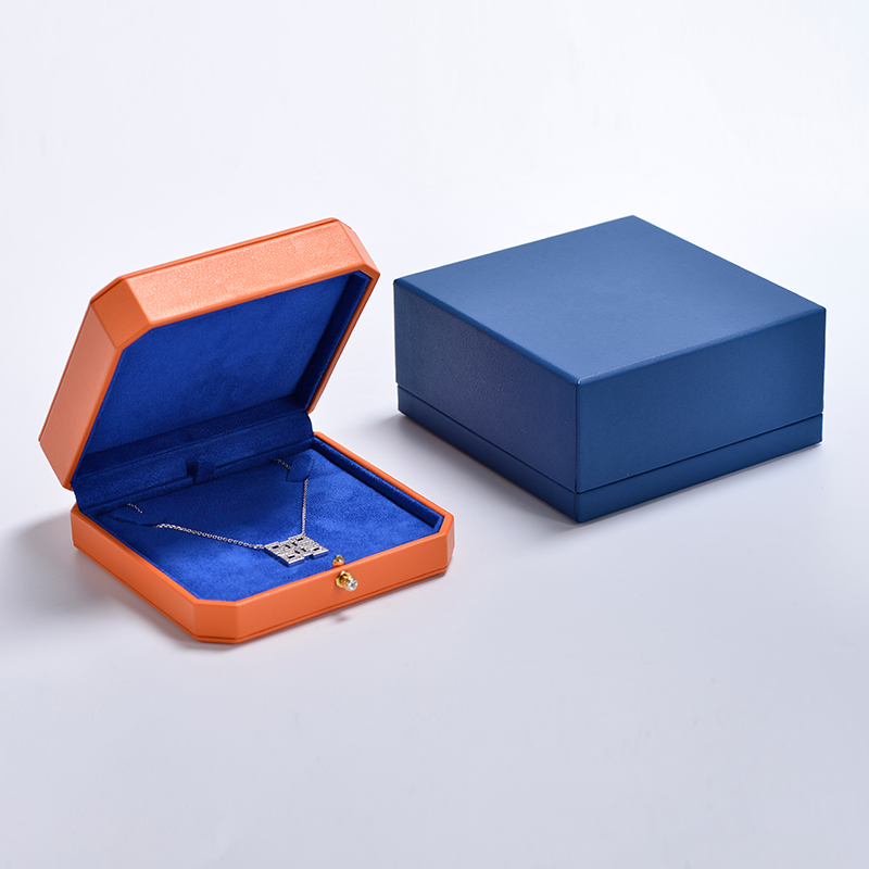 New Arrival 2023 Octagonal Shape PU Leather Necklace Box Custom Jewelry Packaging Box