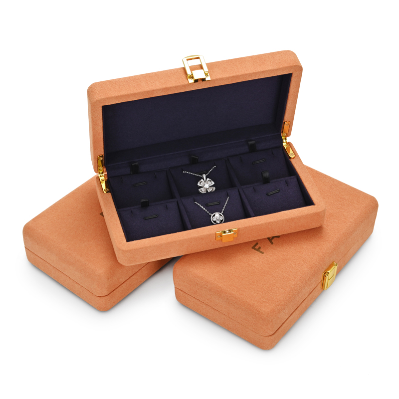 FANXI Custom Microfiber Travel Jewelry Cases For Ring Earring Pandent Display High End Luxury Storage Case