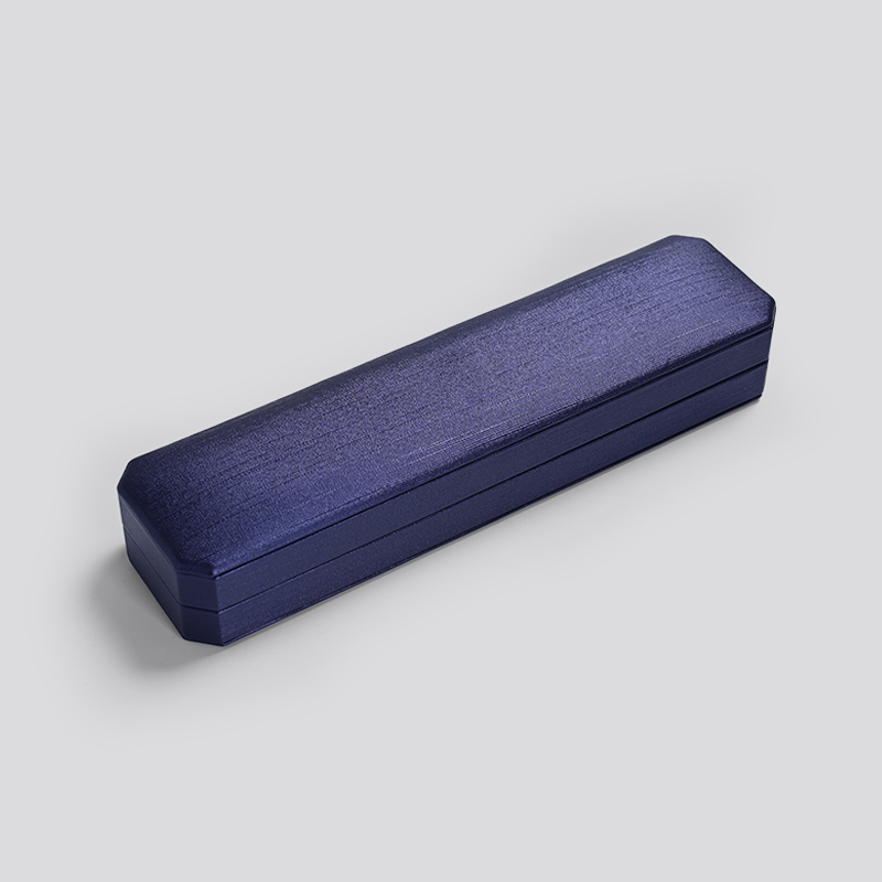 High Repurchasing Rate Long Bracelet Boxes PU Leather Jewellery Packaging Box Blue Jewelry Box with Custom Logo