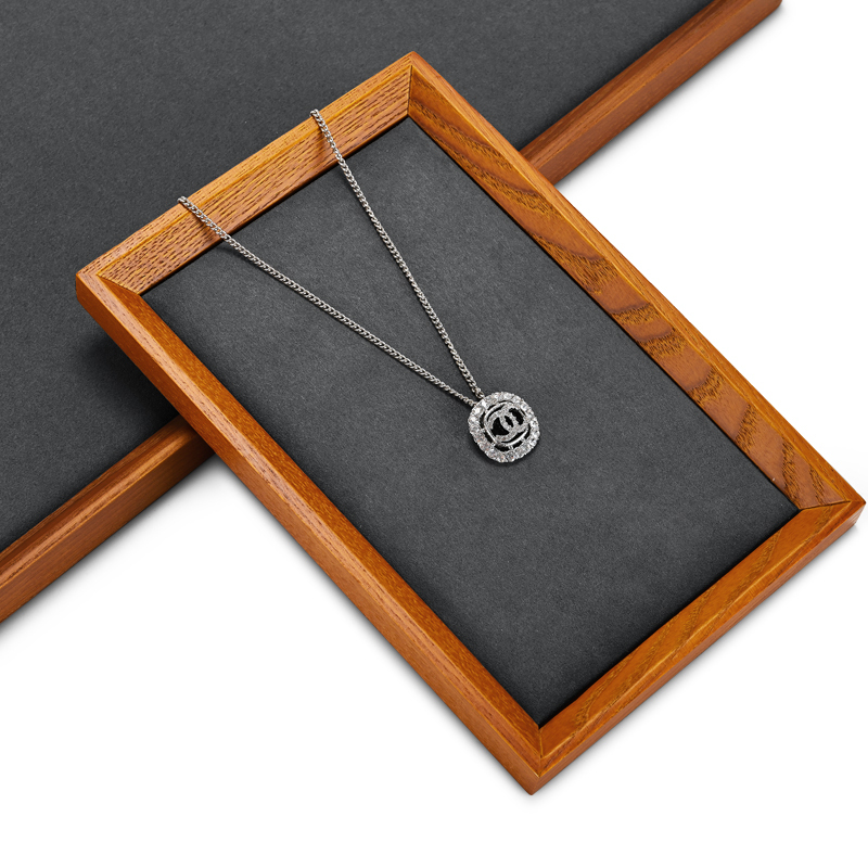 China FANXI Wholesale Custom Wooden Jewelry Store Display Ring Earrings Necklace Pendant Display Jewelry Tray