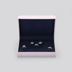 FANXI Fashion Pink Jewelry Display Fullset Box For Ring Diamond Necklace With PU Leather and Custom Logo