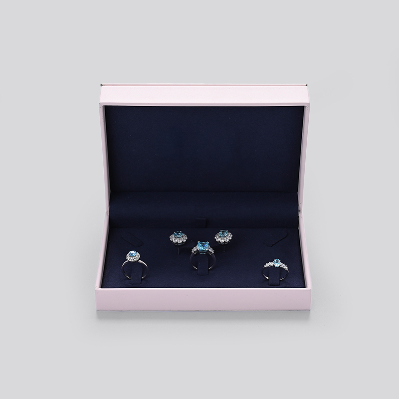 FANXI Fashion Pink Jewelry Display Fullset Box For Ring Diamond Necklace With PU Leather and Custom Logo