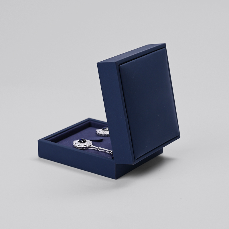 FANXI Luxury Fashion Ring Earring Package Box Blue PU leather Gift Jewelry Box Jewellery Box Package