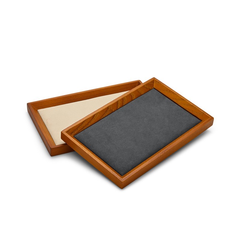 China FANXI Wholesale Custom Wooden Jewelry Store Display Ring Earrings Necklace Pendant Display Jewelry Tray