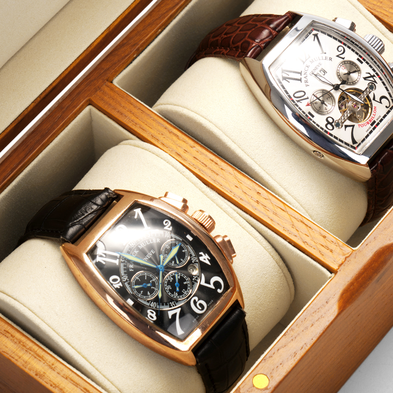 FANXI Custom Wood Travel Jewelry Cases With Microfiber Cushion For 2 Bangle Bracelet Display Solid Wood Luxury Storage Watch Box