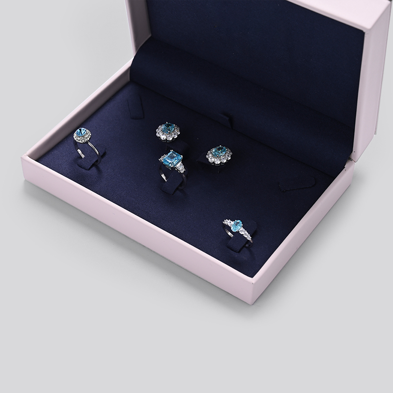 FANXI Fashion Pink Jewelry Display Fullset Box For Ring Diamond Necklace With PU Leather and Custom Logo
