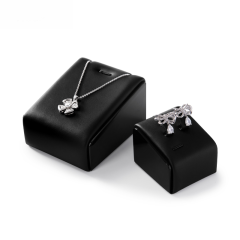 Fanxi Wholesale Jewelry Display Solid Wood Jewelry Display Sets Leather Jewelry Display Stand For Ring Earring Pendant Bangle