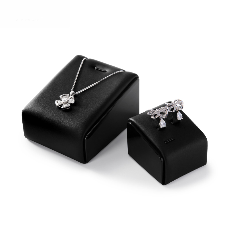 Fanxi Wholesale Jewelry Display Solid Wood Jewelry Display Sets Leather Jewelry Display Stand For Ring Earring Pendant Bangle