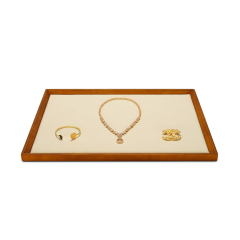 China FANXI Wholesale Custom Wooden Jewelry Store Display Ring Earrings Necklace Pendant Display Jewelry Tray
